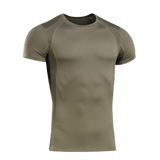 M-Tac T-Shirt Sweat-Wicking Athletic Gen.II i olivengrøn til træning, fremstillet af svedtransporterende 100% polyester materiale.