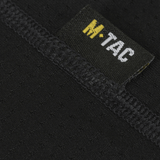 Nærbillede af stoffet og etiketten på M-Tac Athletic Tactical Gen.II T-shirt – funktionel t-shirt i sort materiale.
