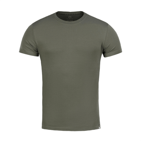 M-Tac T-shirt 93/7 i olivengrøn, komfortabel og holdbar med 93% bomuld og 7% elastan, ideel til hverdag og aktiv brug.