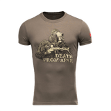 M-Tac Sniper T-shirt med print 'Death From Afar' - 93% bomuld, 7% elastan, holdbar og komfortabel design til hverdagsbrug og militær uniform.
