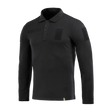 M-Tac Tactical Polo Shirt Langærmet 65/35 til politi og sikkerhedsarbejde i sort med velcro-paneler
