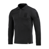 M-Tac Tactical Polo Shirt Langærmet 65/35 til politi og sikkerhedsarbejde i sort med velcro-paneler