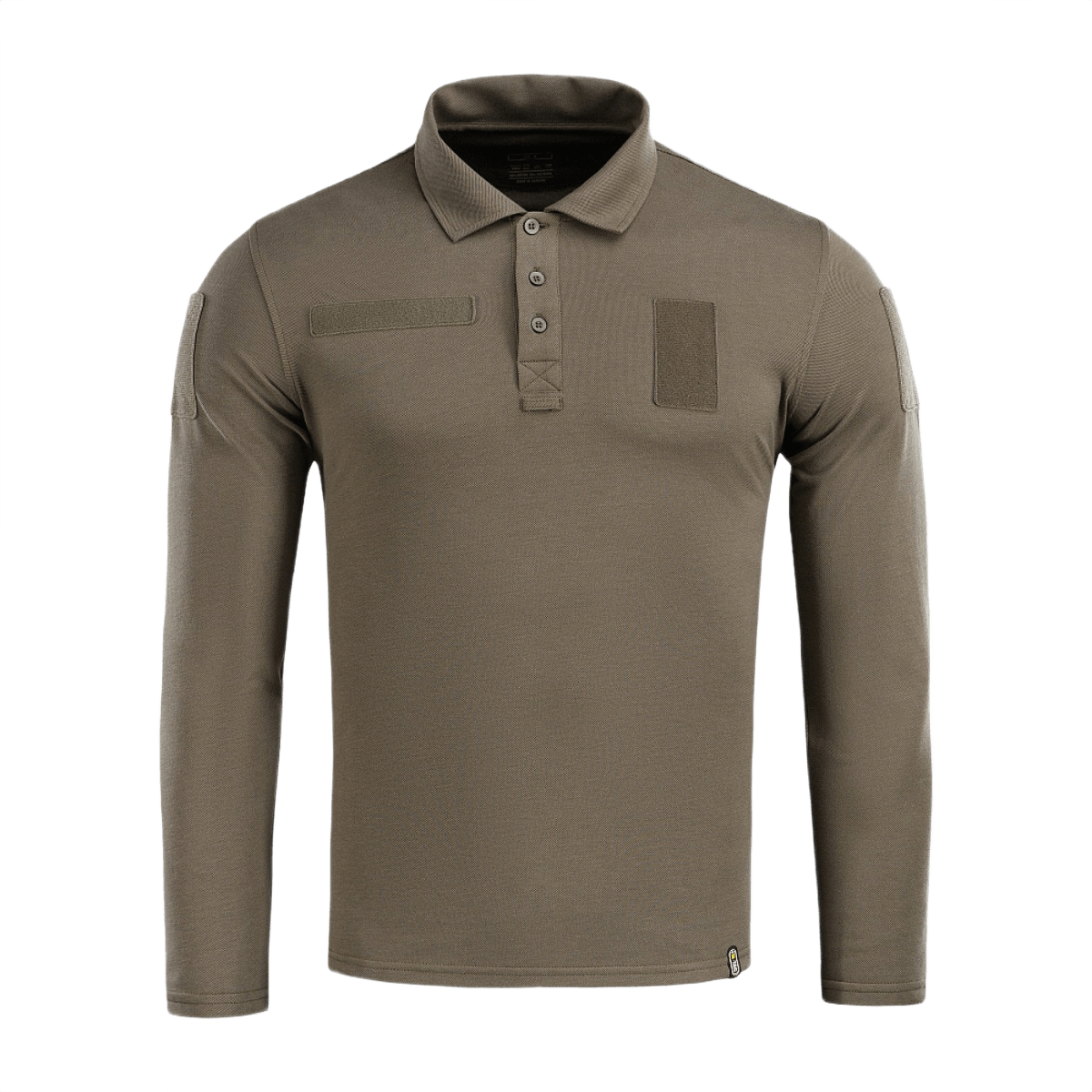 M-Tac Tactical Polo Shirt Langærmet 65/35 i olivengrøn farve med velcro-paneler. Ideel til politi- og sikkerhedsarbejde.