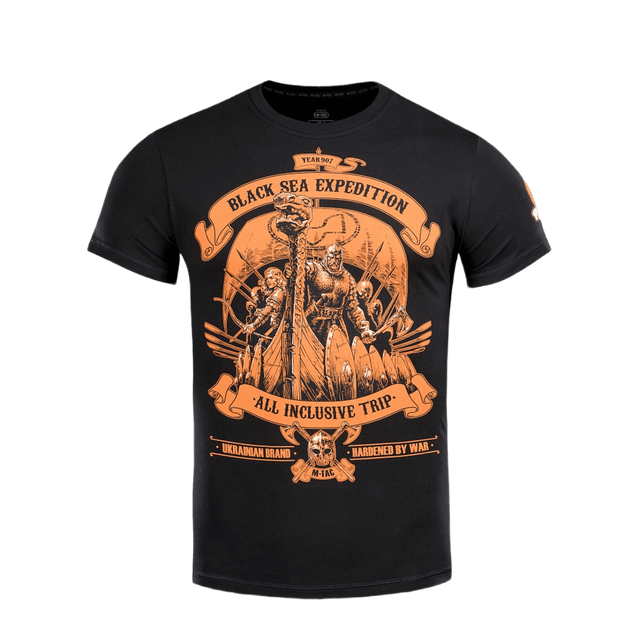 M-Tac T-shirt Black Sea Expedition med MagnaColours® print, ideel til aktiv livsstil, lavet af 93% bomuld og 7% elastan.