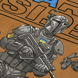 Detaljeret tryk på M-Tac T-Shirt UA Side Langærmet med soldatdesign og flag