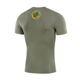 M-Tac T-Shirt Quadcopter med patriotisk motiv på ryggen i grønt design, holdbar og komfortabel for UAV-operatører.