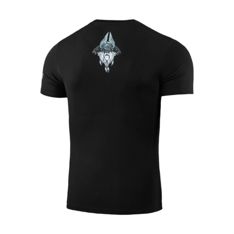 M-Tac T-Shirt Odin Mystery med unikt Odin-print bagpå, nordisk mytologi tema, sort, komfortabelt bomuldsblanding.