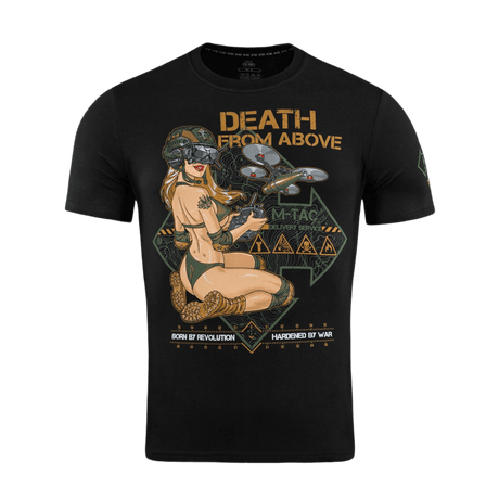 M-Tac T-Shirt Delivery Service med Pin-Up print og "Death from Above" tekst
