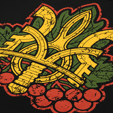 M-Tac Viburnum T-Shirt Long Sleeve med stiliseret Trident og viburnum design, symboliserer national stolthed og mod.