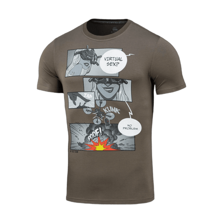 M-Tac T-Shirt Comics Drone Girl med FPV-pilot print, kreativt og dynamisk design hylder ukrainske droneoperatører.