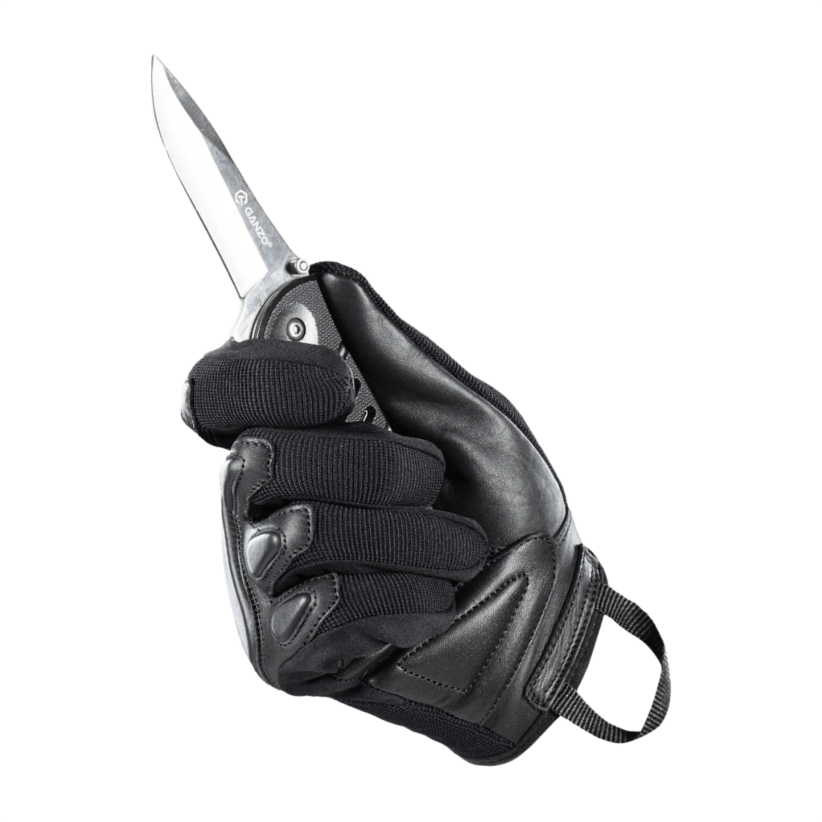 M-Tac Handsker Assault Tactical Mk.2 i ægte læder med kniv og støddæmpende design for ekstra beskyttelse