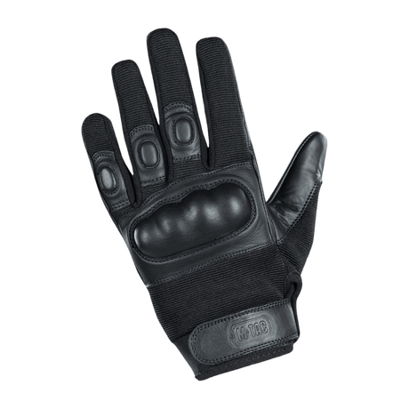 M-Tac Handsker Assault Tactical Mk.4 - sorte læderhandsker med forstærkede knoer til våbenhåndtering og justerbar velcro