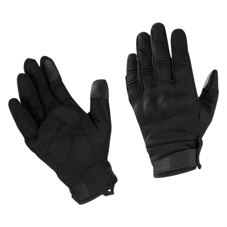 M-Tac Handsker A30 beskytter mod stød med anatomisk pasform og touchscreen-kompatible fingre, ideelle til skydning og træning.