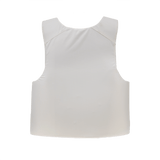Anorak Titanium® Concealable IV Stik & Skudsikker Vest i hvid farve, visning bagfra, skjult kropsbeskyttelse med NIJ niveau IIIA beskyttelse.