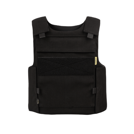 Anorak Niobium® Duty IV Stik & Skudsikker Vest i sort, designet til multi-trussel beskyttelse med UHMWPE og UD Aramid-fibre.