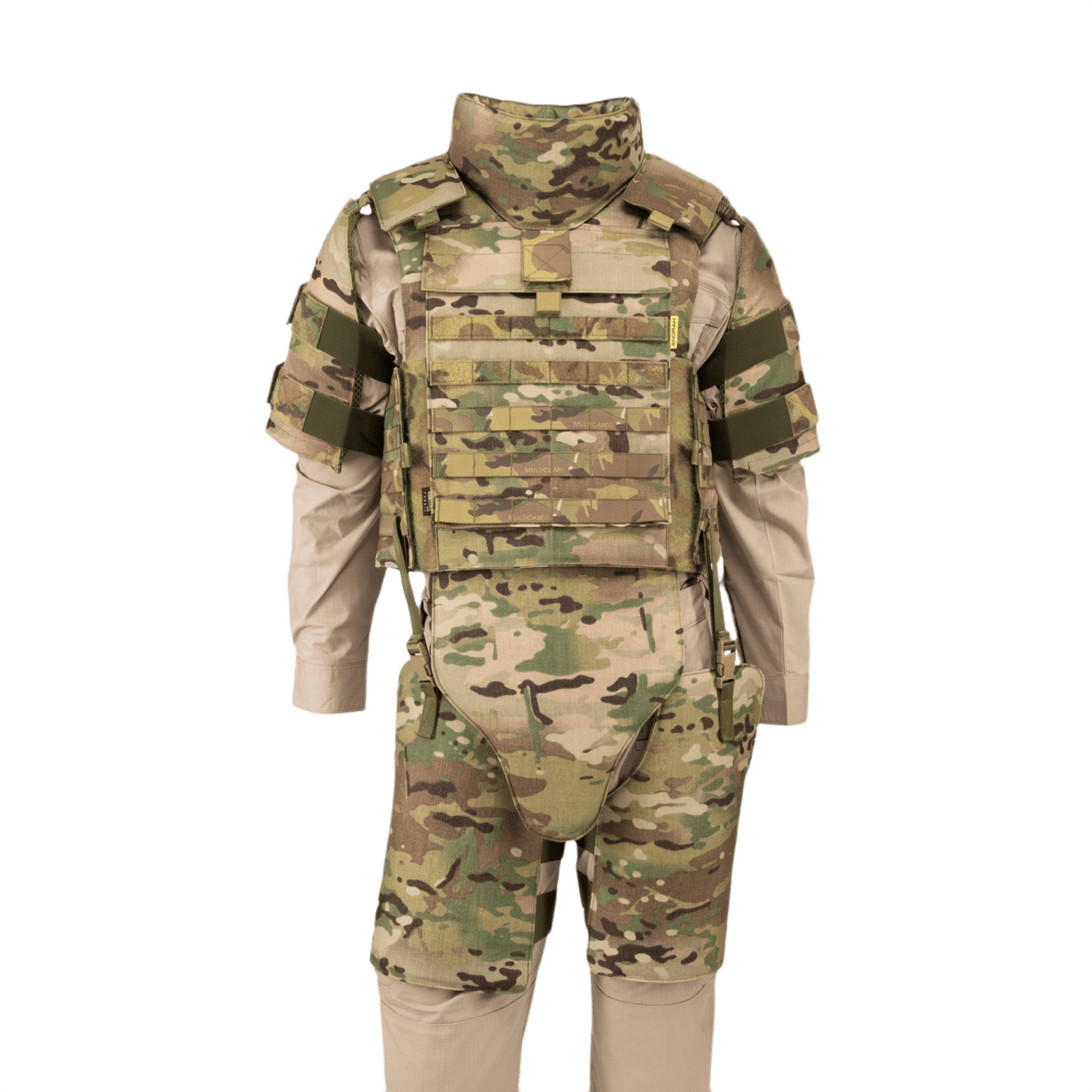 Anorak Niobium® Tactical II – full set MultiCam® blødt kropspanser-system, beskyttelse mod skydevåben og knive, bagfra visning
