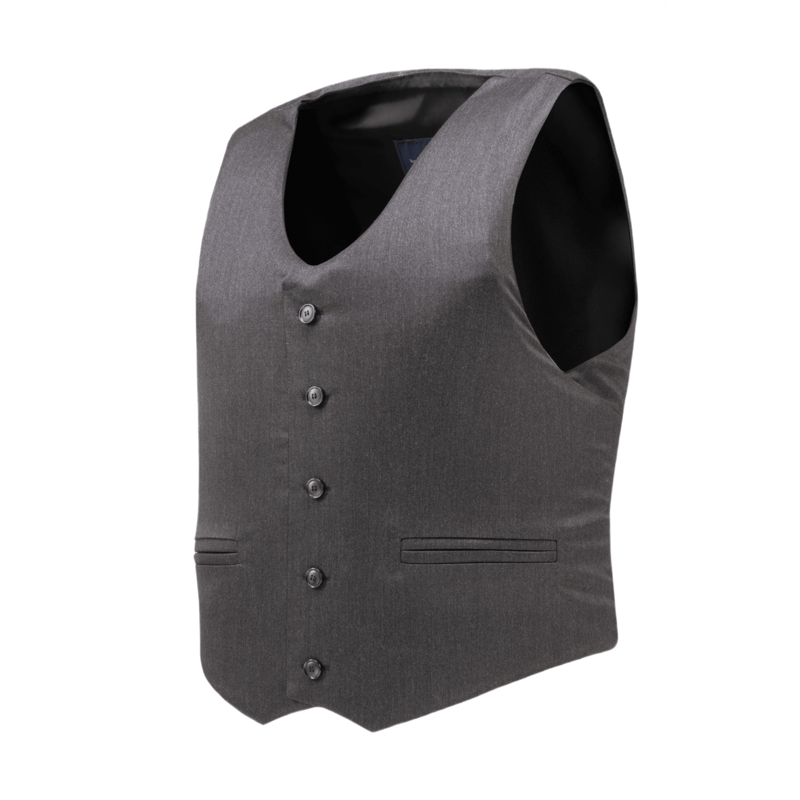 Anorak Rhodium® VIP I Stik & Skudsikker Vest i gråt design med detaljeret knaplukning, giver omfattende kropsdækning og diskret beskyttelse.