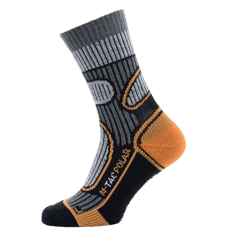M-Tac Sokker Polar Merino 40%, udendørs sokker, designet til komfort, termisk isolering, merinould, holdbarhed, grå og orange farve