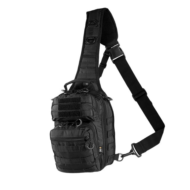 M-Tac Urban Line City Hunter Hexagon Bag i sort, praktisk sling taske med flere lommer og skulderrem, velegnet til daglig brug.