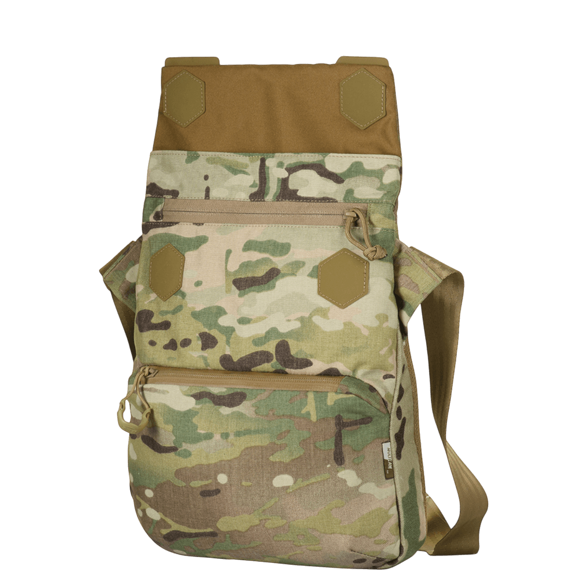 M-Tac Konvert Taske Elite i camouflage, holdbar taske i Cordura 500D og Hex 1000D, tablet-design med justerbar skulderrem.