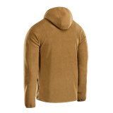 M-Tac Lite Microfleece Hættetrøje i lysebrun, set bagfra, fremstillet af åndbar mikrofleece med elastiske kanter for komfortable pasform.