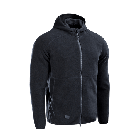 M-Tac Lite Microfleece Hættetrøje i sort, let og åndbar mikrofleece med elastiske afslutninger, velegnet til hverdag og friluftsliv.