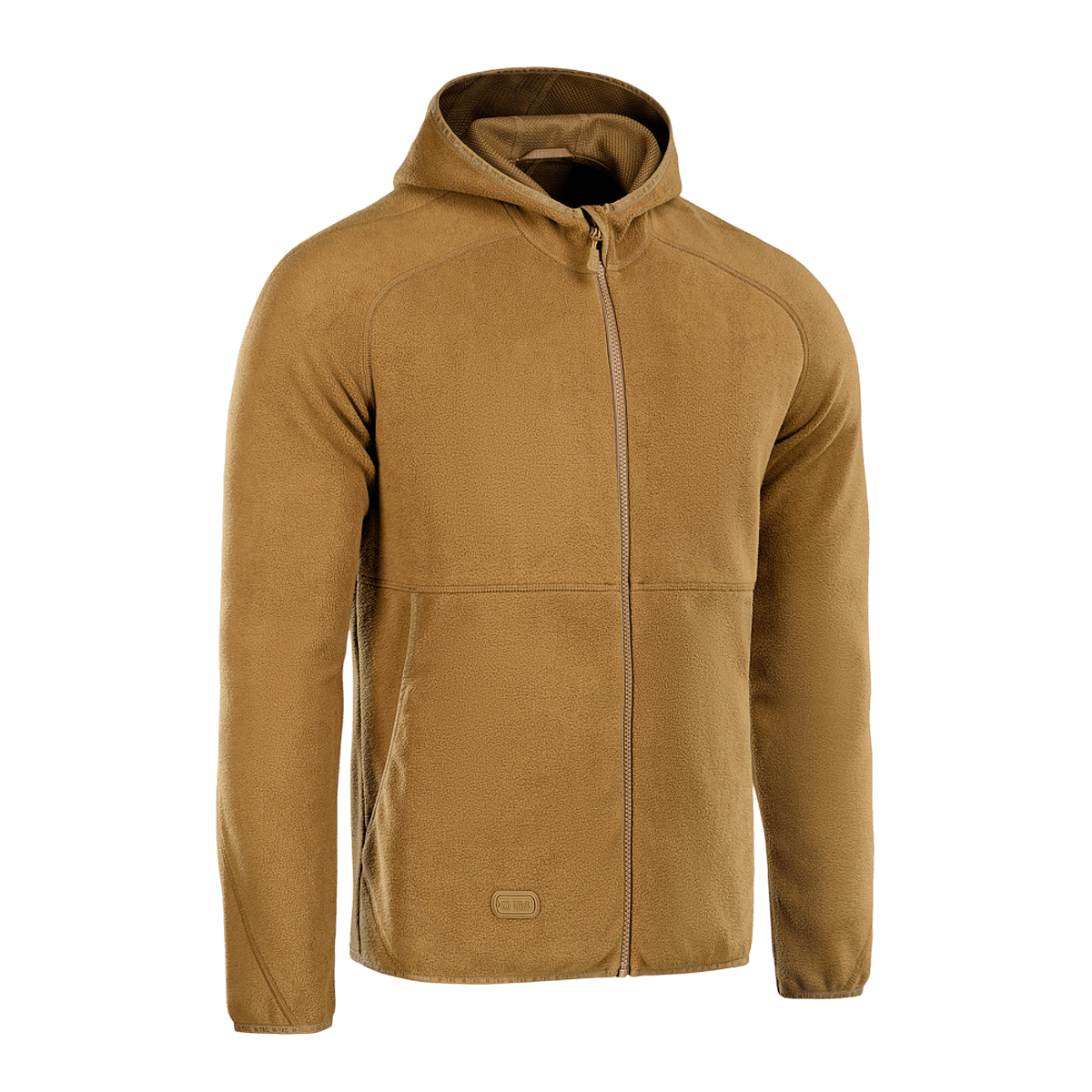 M-Tac Lite Microfleece Hættetrøje i brun farve, let og åndbar med elastiske kanter, perfekt til dagligt brug og udendørs aktiviteter.