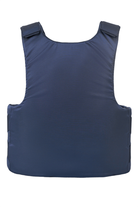 Anorak Rhodium® Concealable III Stik & Skudsikker Vest, blå skudsikker vest designet til skjulbarhed og klingebeskyttelse.