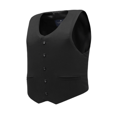 Anorak Rhodium® VIP I Stik & Skudsikker Vest i sort designet til lav synlighed og omfattende kropsbeskyttelse, set fra siden.