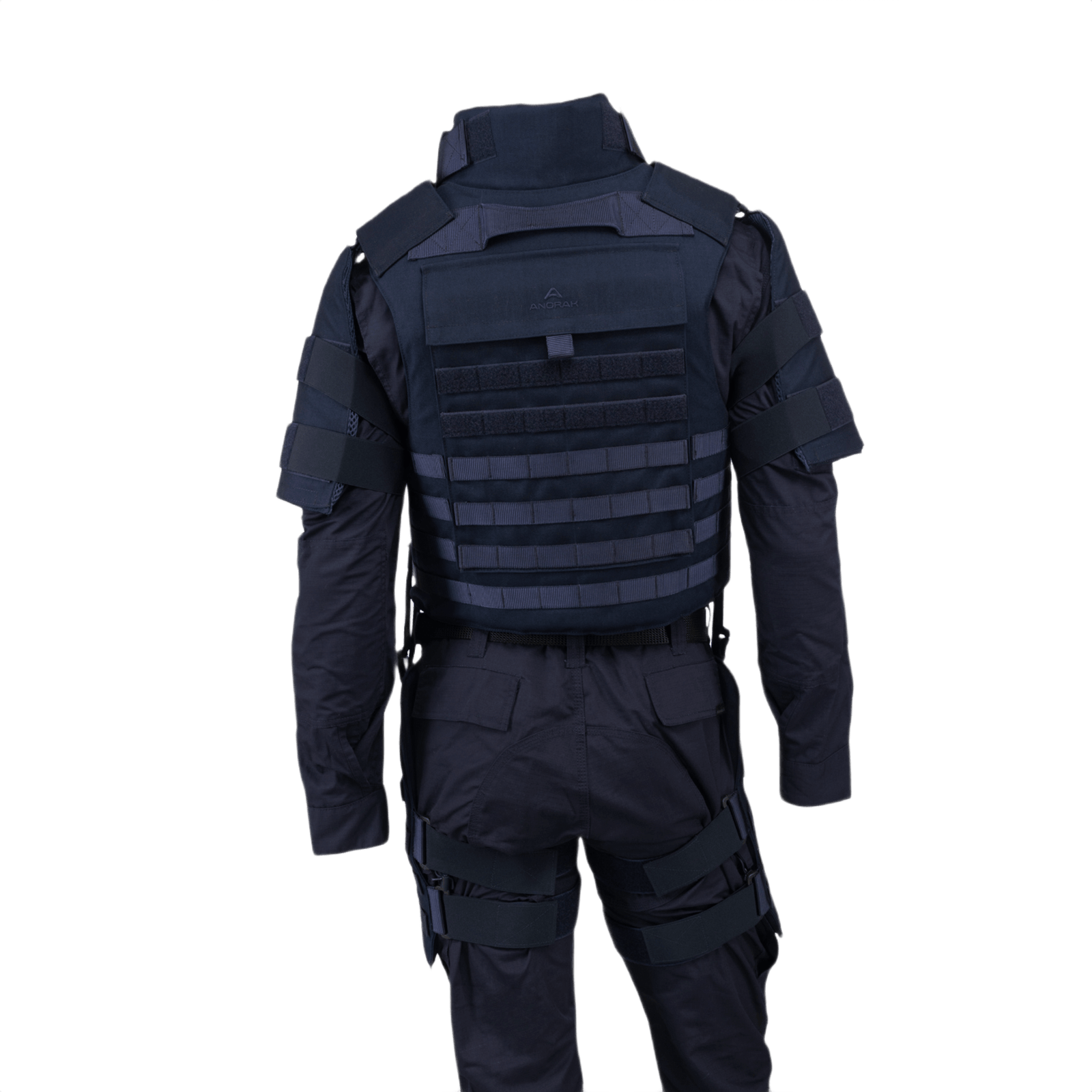 Anorak Chromium® Tactical II – fuldt sæt blød krop rustning vest set bagfra, designet til maksimal IIIA beskyttelse og tilpasning.