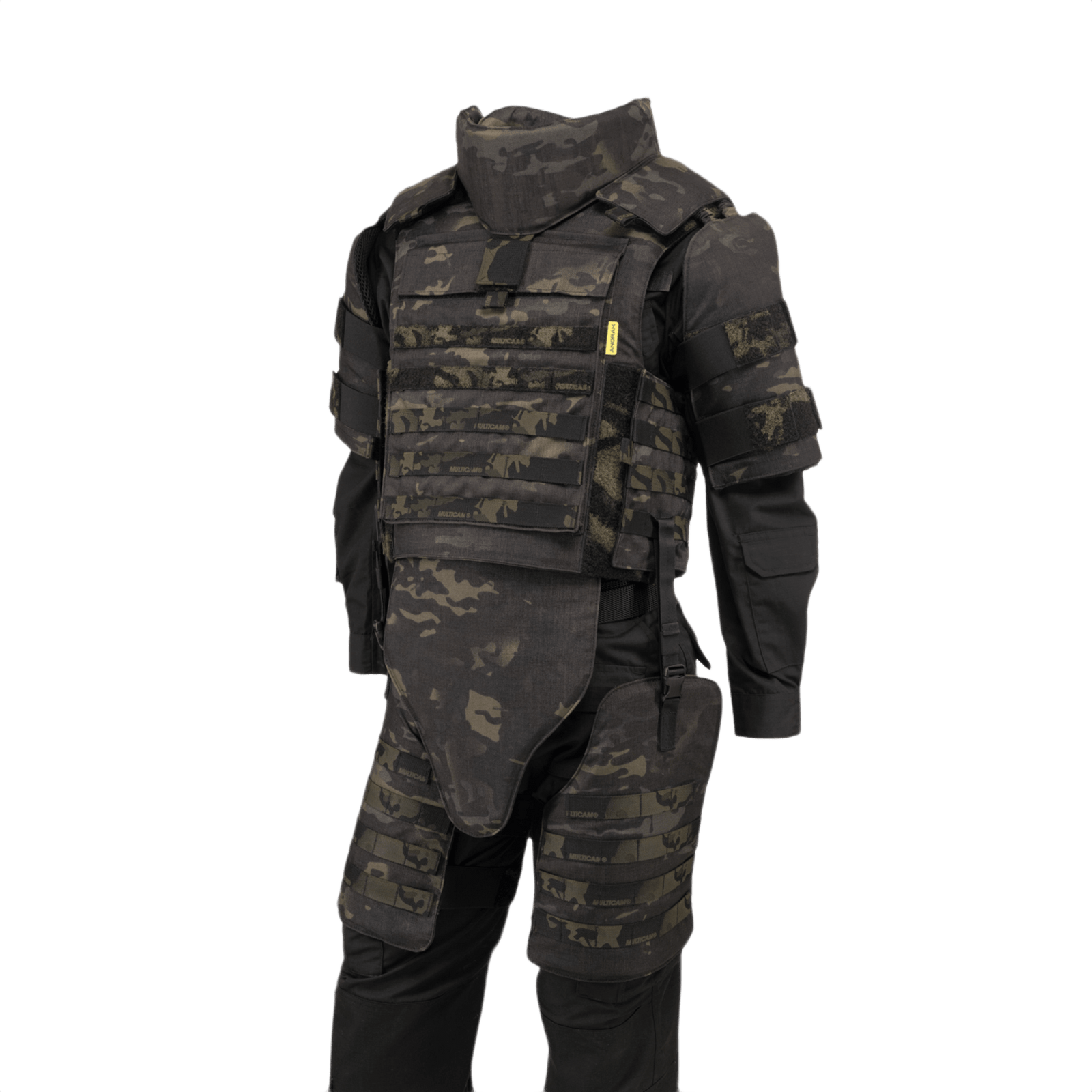 Anorak Chromium® Tactical II – full set MultiCam® soft body armor vest with IIIA protection in black camouflage.