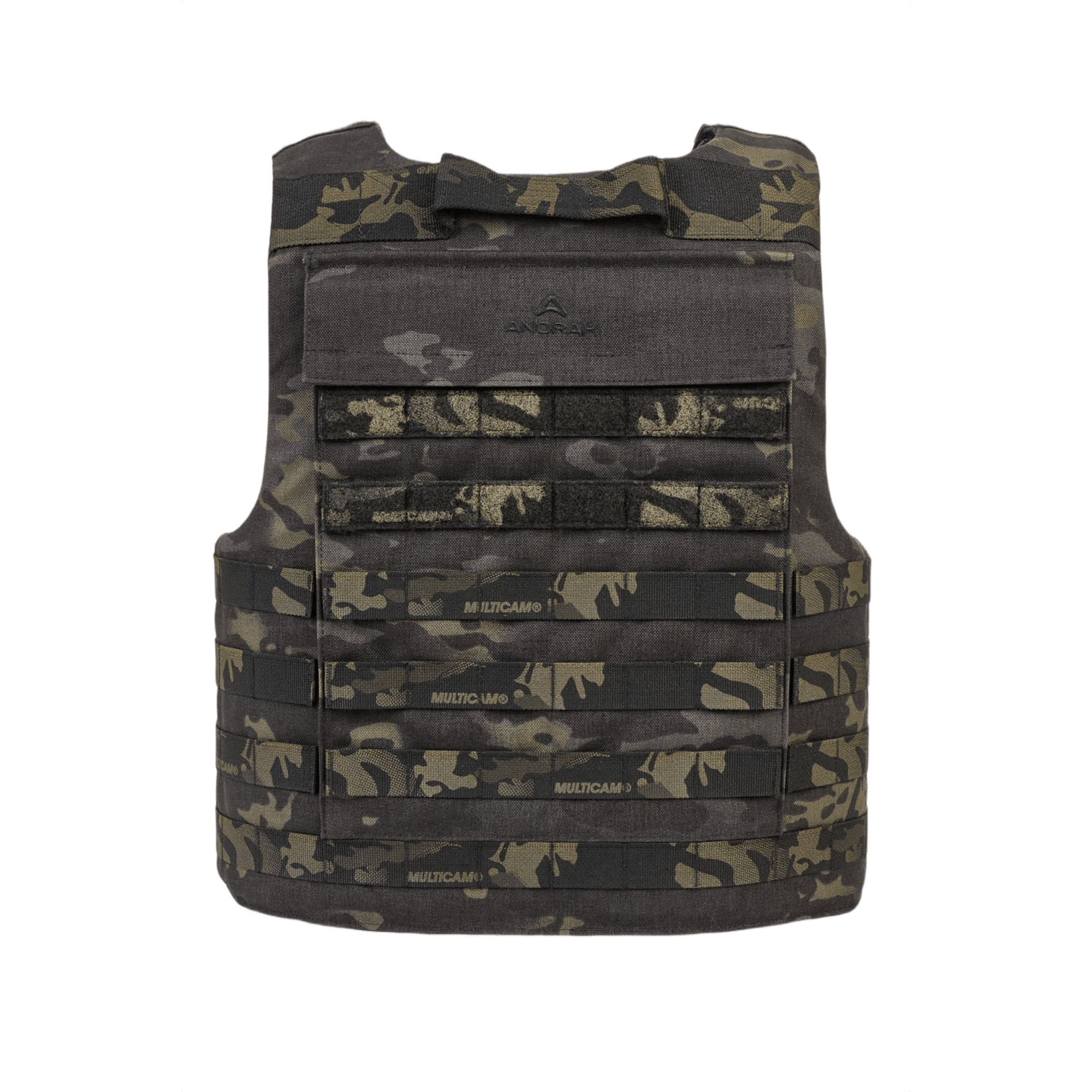 Anorak Chromium® Tactical I MultiCam® Skudsikker Vest med NIJ IIIA-beskyttelse og CORDURA® yderstof, set forfra.