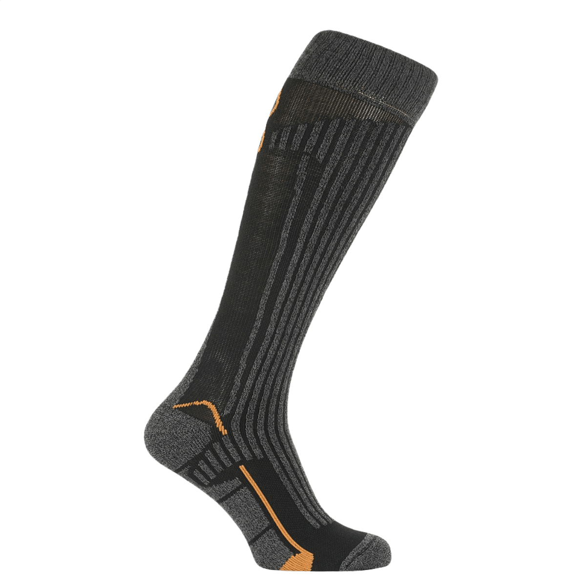 M-Tac Coolmax 75% Lange Sokker i sort og grå design, designet til maksimal komfort med anatomisk pasform og effektiv termoregulation.