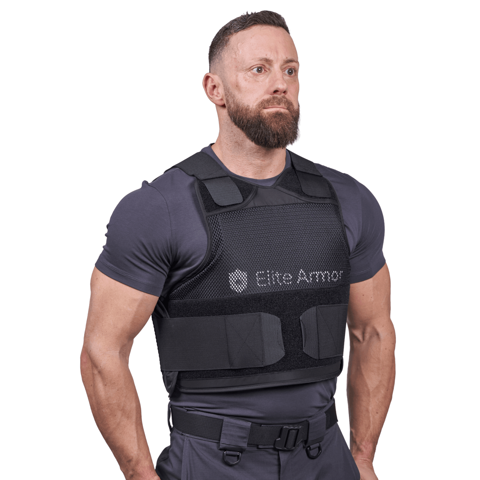 EA RX2 løst cover Sort i galleri position 1 med sort netmateriale til udskiftning på NIJ-certificeret beskyttelsesvest til professionel kropsbeskyttelse.