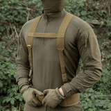 Taktisk udstyr med M-Tac Skulderstropper til taktisk bælte Elite, justerbare remme for optimal komfort og belastningsfordeling.