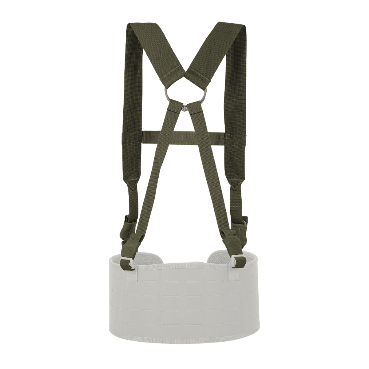 M-Tac Skulderstropper til taktisk bælte Elite i grøn og hvid, justerbar med MIL-SPEC webbing, med fire monteringspunkter for komfort.