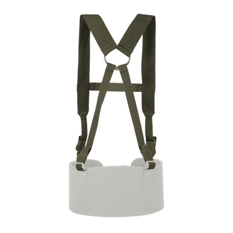 M-Tac Skulderstropper til taktisk bælte Elite i grøn og hvid, justerbar med MIL-SPEC webbing, med fire monteringspunkter for komfort.