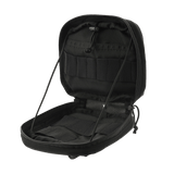 M-Tac organizer pouch Elite åben med 90 graders åbning og M.O.L.L.E.-system til førstehjælpsudstyr og EDC-sæt.