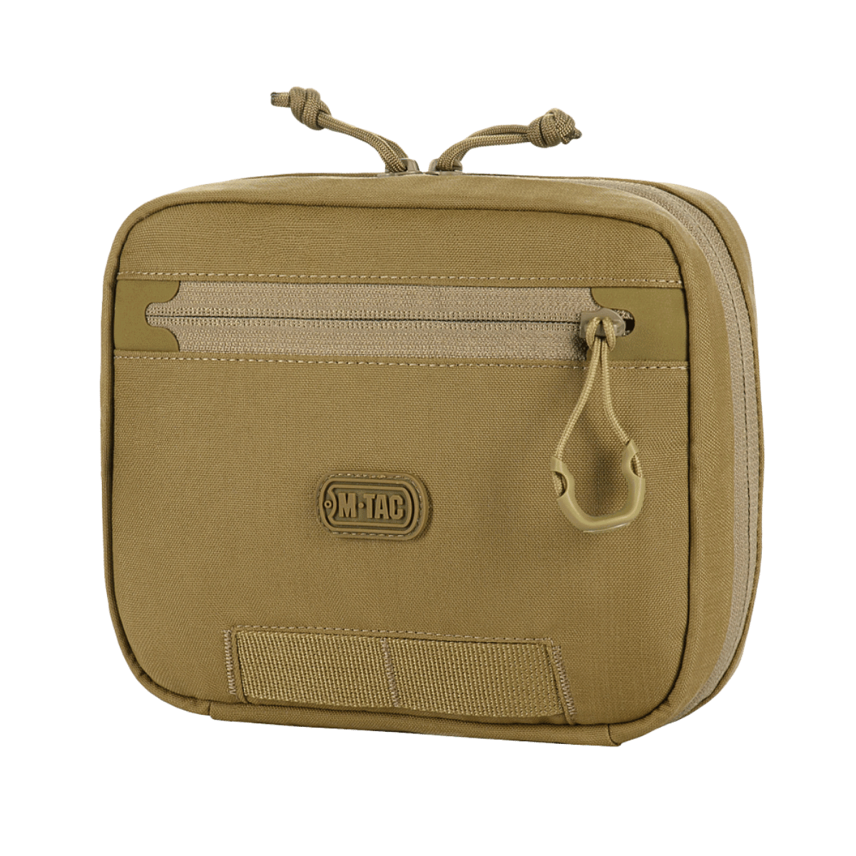 M-Tac organizer pouch Elite, universel taktisk holder med M.O.L.L.E.-system, perfekt til førstehjælpsudstyr og EDC-sæt, i beige design.