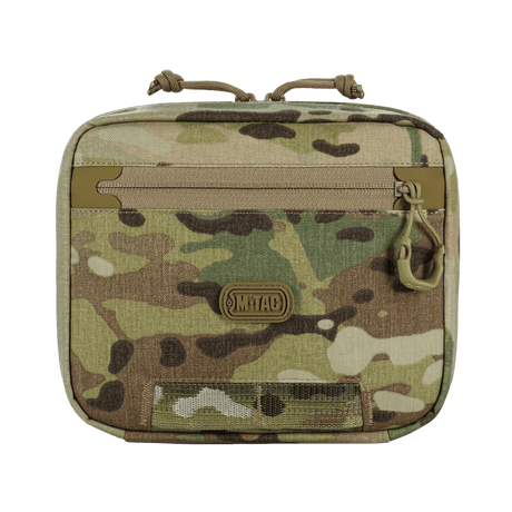 M-Tac organizer pouch Elite i camouflage design med taktisk holder til førstehjælp og EDC-udstyr, kompatibel med M.O.L.L.E.-system.