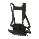 M-Tac Chest Rig Elite i sort med MOLLE Laser Cut panel, H-sele og Velcro, perfekt til EDC og taktiske anvendelser, materiale Cordura 500.