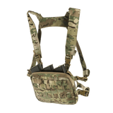 M-Tac Chest Rig Elite i kamouflage, alsidigt design med MOLLE Laser Cut panel og H-sele, perfekt til EDC og taktisk brug.