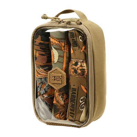 M-Tac Utility Organizer Transparent Elite Small Gen. II i slidstærk Cordura med gennemsigtigt PVC-frontpanel. Velegnet til EDC-udstyr.