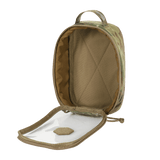 M-Tac Utility Organizer Transparent Elite Small Gen. II åben med synlig gennemsigtig PVC front og slidstærk Cordura 500D konstruktion.