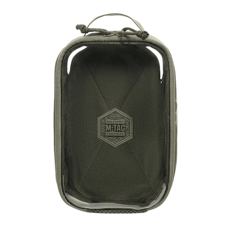 M-Tac Utility Organizer Transparent Elite Small Gen. II i slidstærkt Cordura 500D, ideel til EDC-udstyr og våbentilbehør.