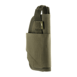 M-Tac Universal Taktisk Hylster Elite Højre i lamineret Cordura 500D med justerbar strop og MOLLE-interface til bæltemontering.