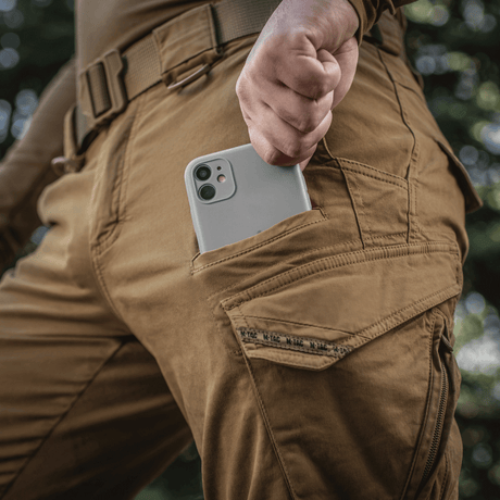 M-Tac Bukser Aggressor Gen.II Vintage med lomme detaljer og mobiltelefon, robust og stilfuldt design i kraftig bomuldsstof. Ideelle til brug i marken og hverdagen.