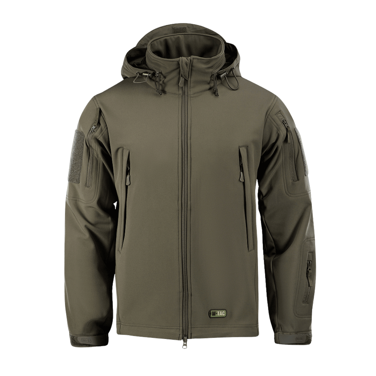 M-Tac Soft Shell Jakke med polyuretan-membran og fleece-lag, lav vægt og vindbeskyttelse, olivengrøn farve