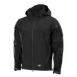 M-Tac Soft Shell Jakke i sort med indre polyuretan-membran og fleece-lag, vejrbestandigt og letvægtsdesign.