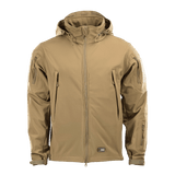 M-Tac Soft Shell Jakke i tan med polyuretan-membran og fleece-lag designet til beskyttelse mod dårligt vejr.